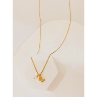 Ασημένιο κολιέ επίχρυσο πεταλούδα και μαργαριτάρι SN271